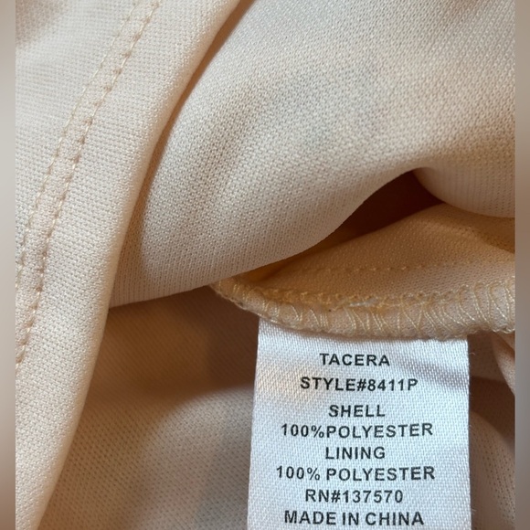 Tacera Light Peach Floral Ruffle Sleeve Dress Petite Large - Picture 8 of 9